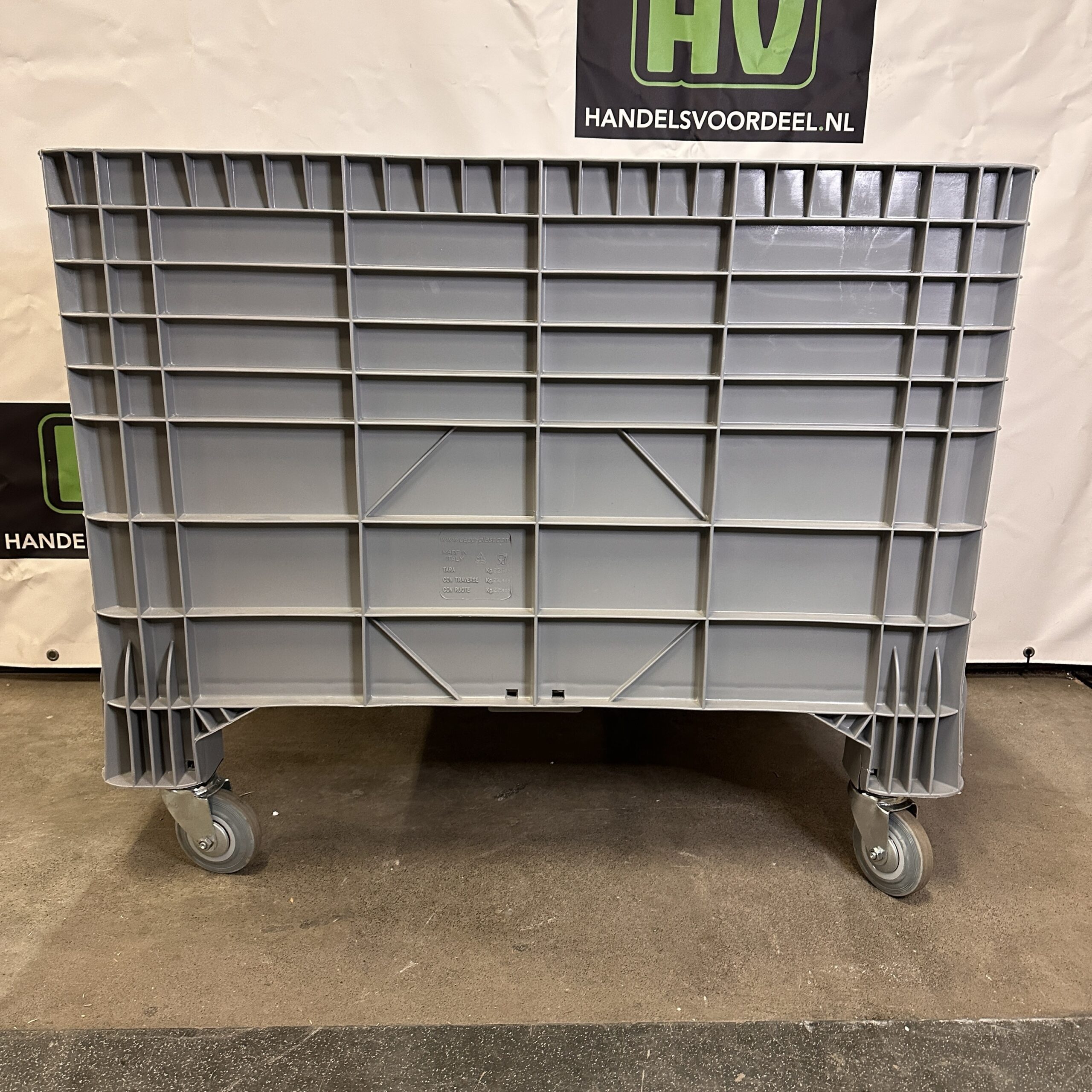 Stapelbare palletkist - Dichte wanden - Op wielen - Afbeelding 3