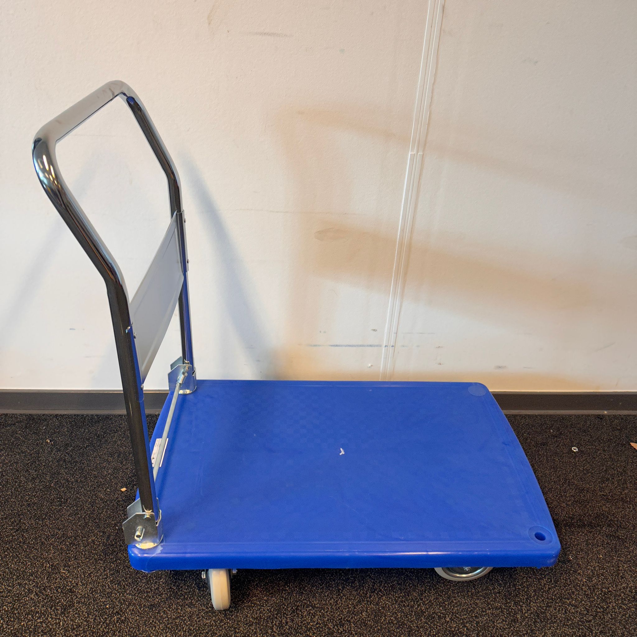 Kunststof plateauwagen met neerklapbare steun - draagvermogen 200 kg - Afbeelding 2