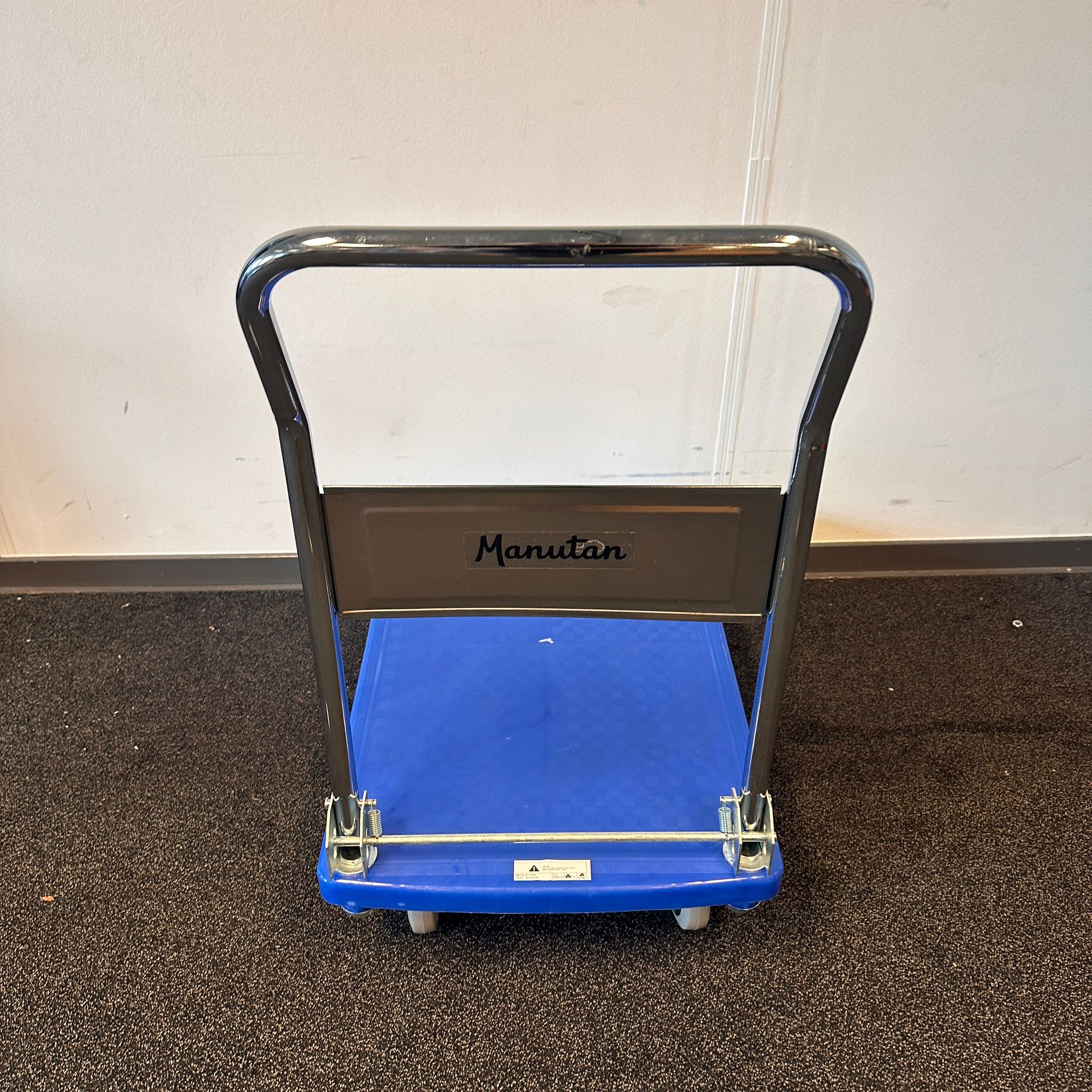 Kunststof plateauwagen met neerklapbare steun - draagvermogen 200 kg - Afbeelding 3