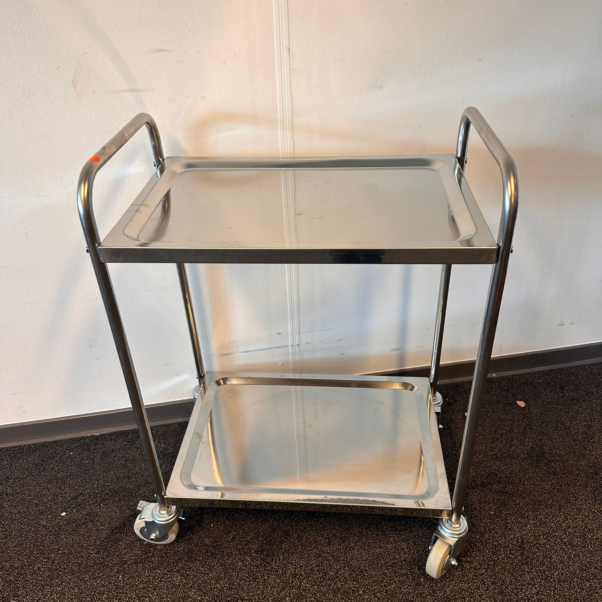 Rvs wagen - 2 legborden - draagvermogen 100 kg - Manutan Expert - Afbeelding 2