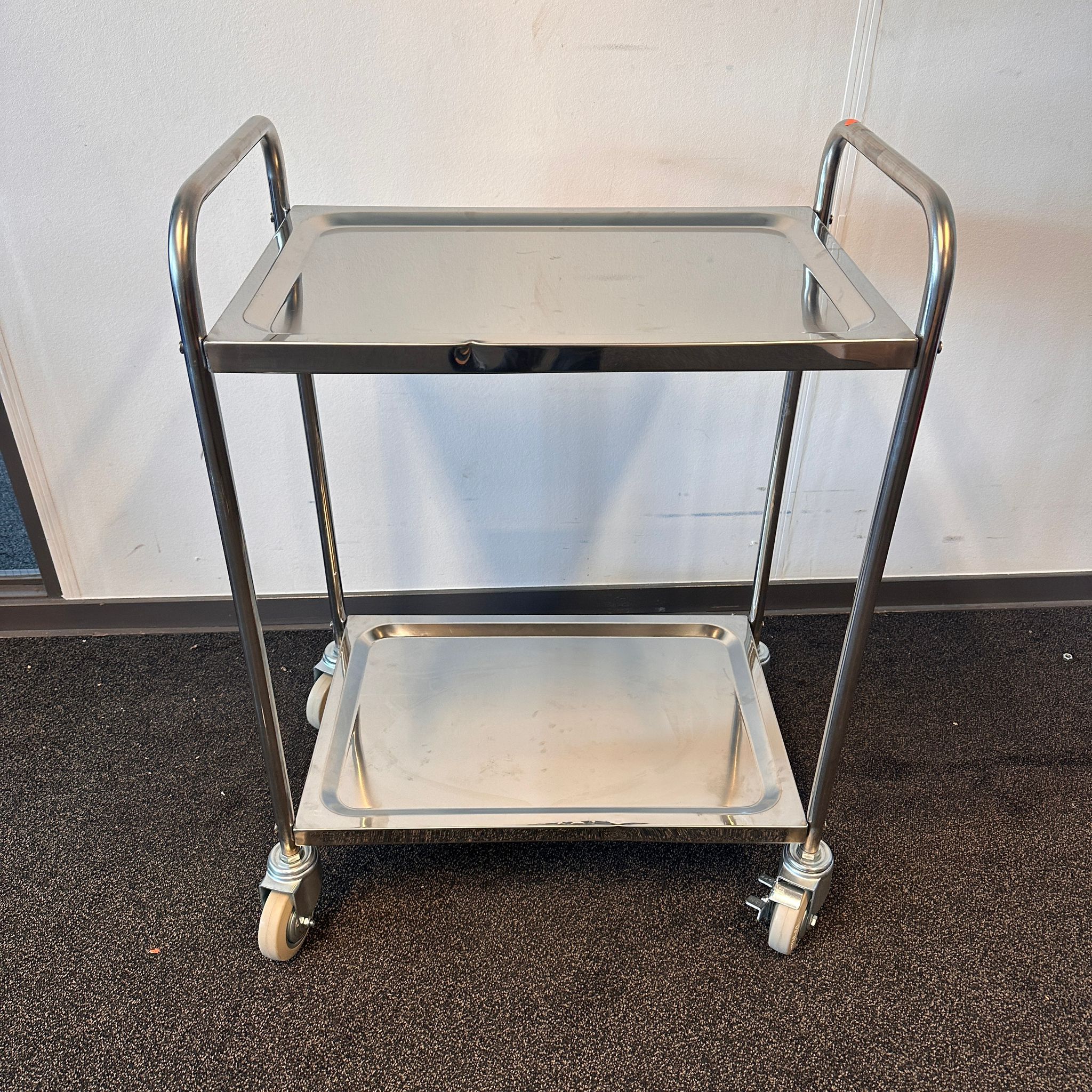 Rvs wagen - 2 legborden - draagvermogen 100 kg - Manutan Expert - Afbeelding 3