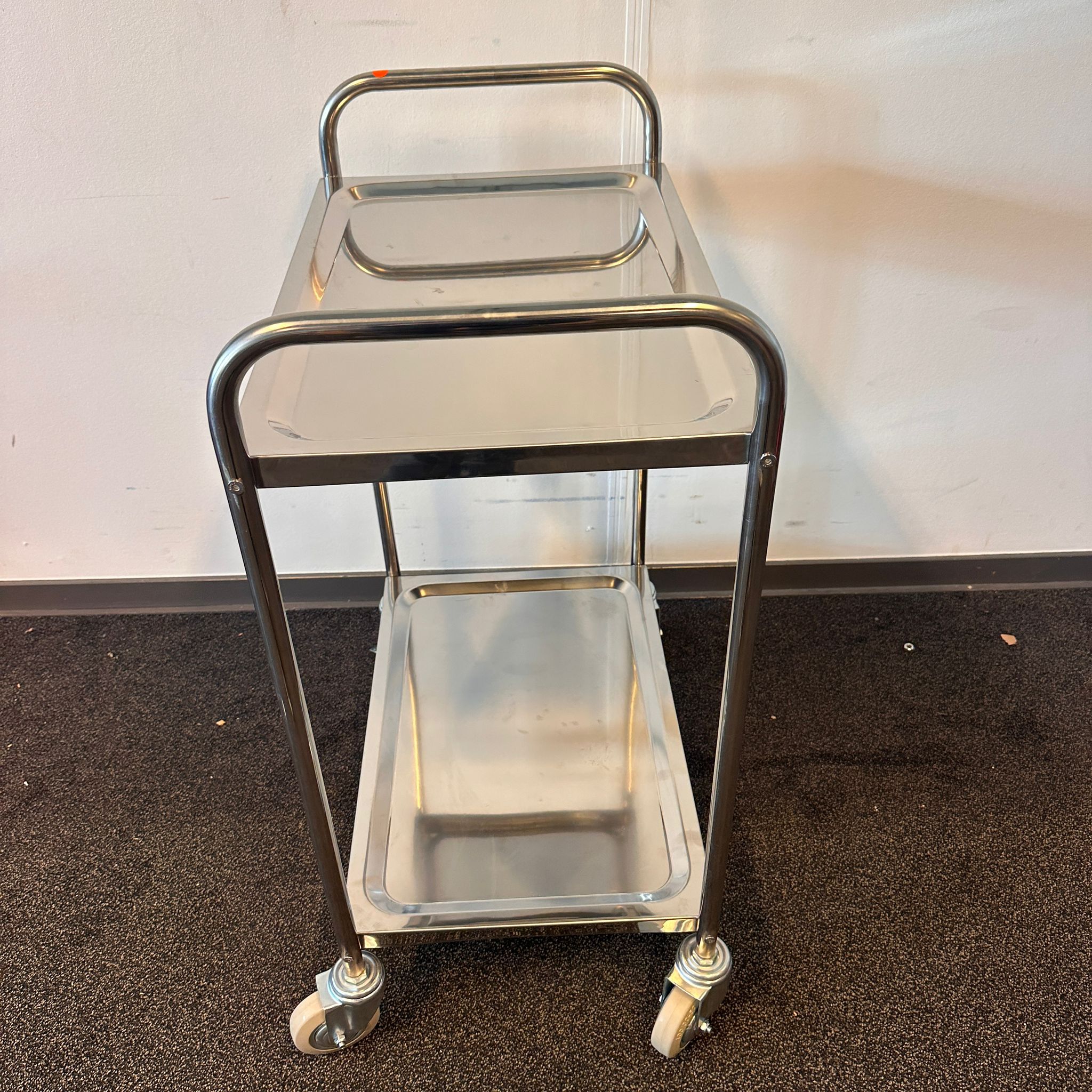 Rvs wagen - 2 legborden - draagvermogen 100 kg - Manutan Expert - Afbeelding 4