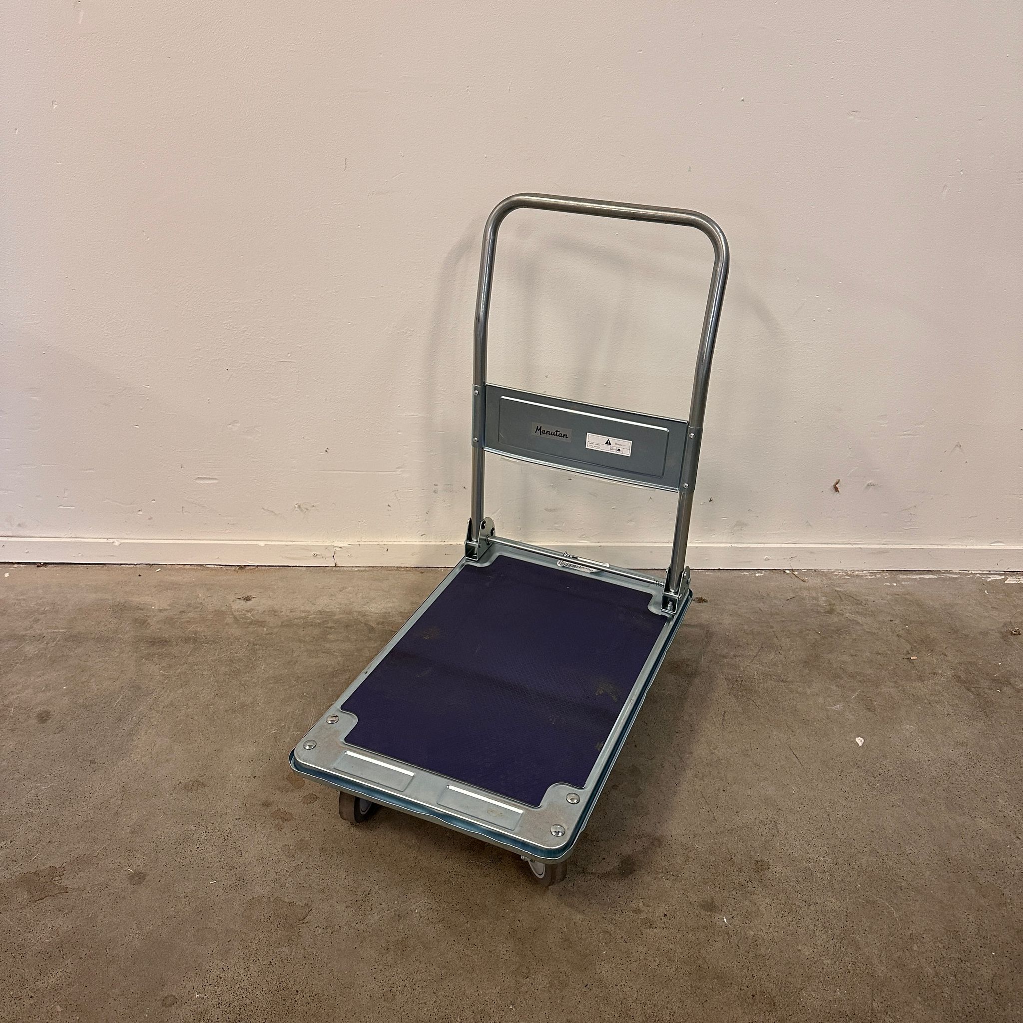 Plateauwagen van staal met neerklapbare duwbeugel - Draagvermogen 200 kg - Afbeelding 3